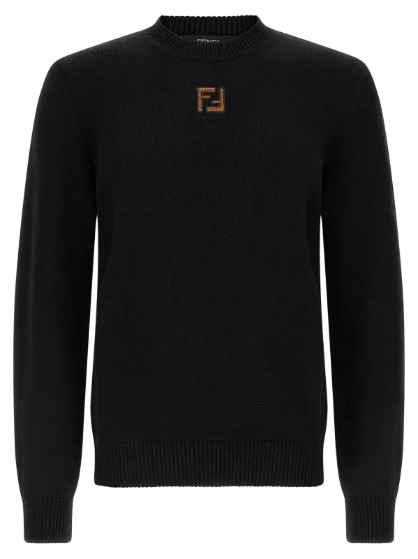 Ff Velvet Micro Sweater Sweaters And Cardigans Black sold by Wanan Luxury