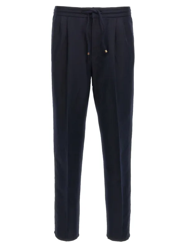 Linen Trousers Pants Blue sold by Wanan Luxury