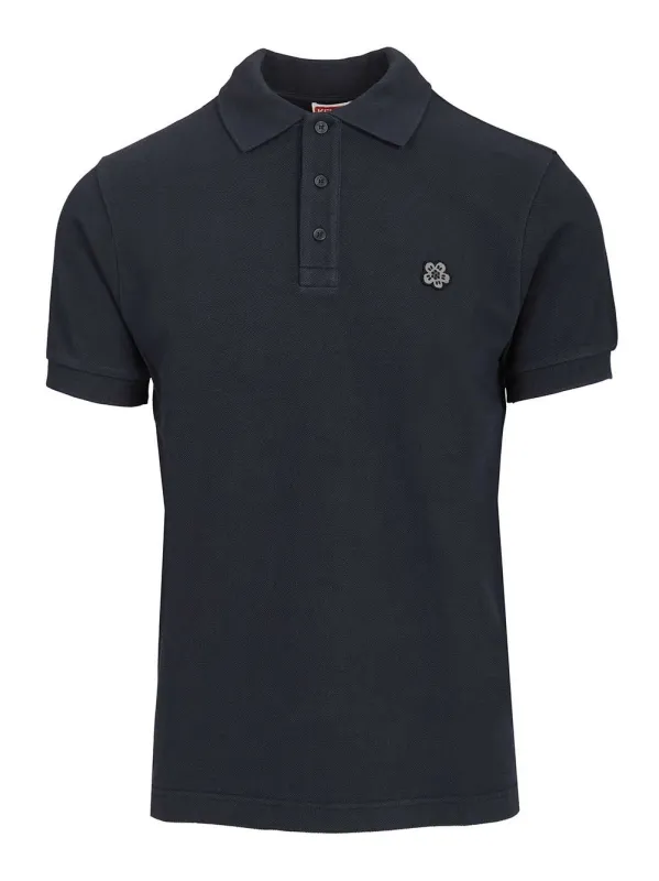 Boke Flower Polo Shirt Blue sold by Wanan Luxury