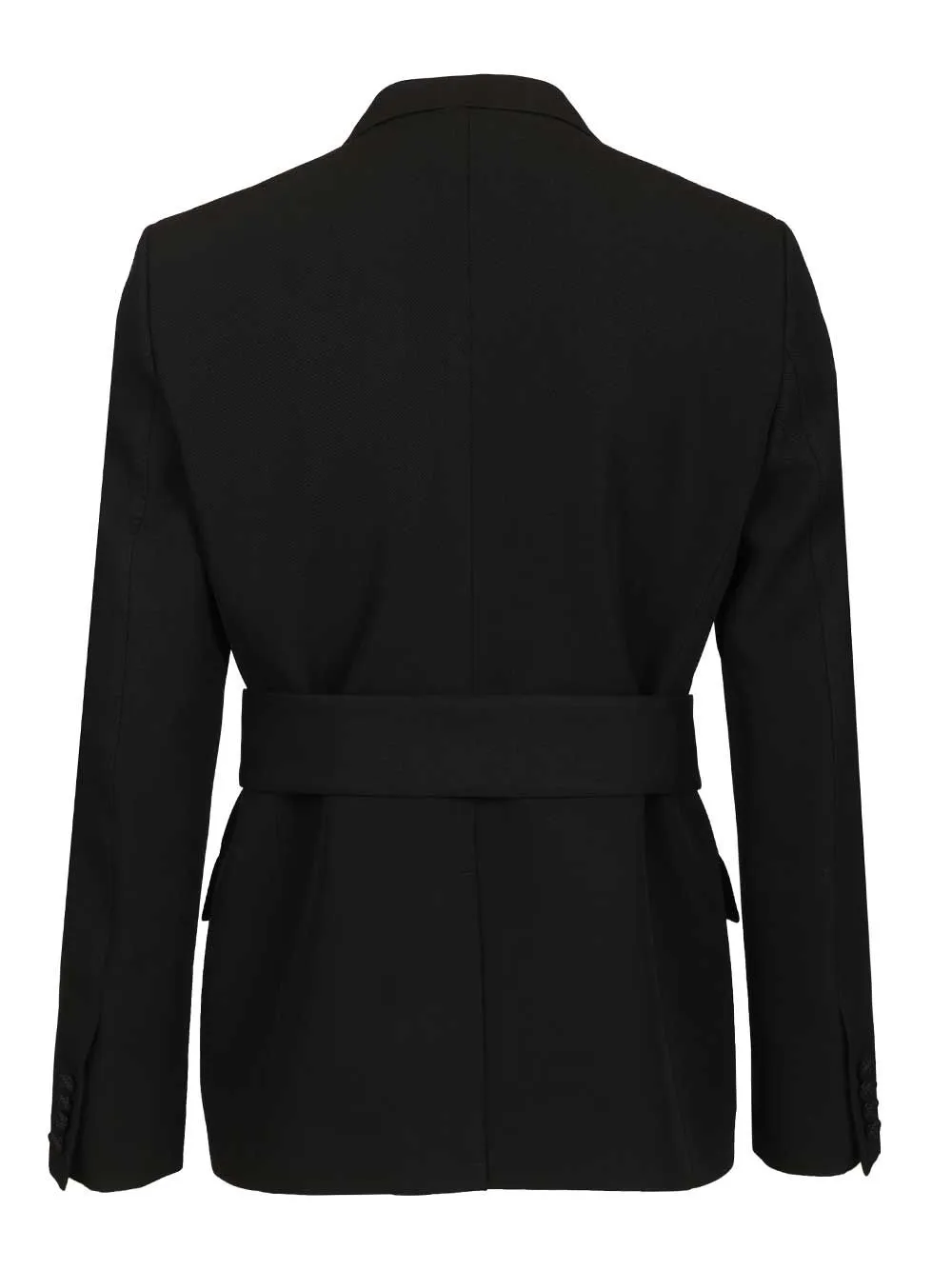 Virgin Wool Blazer With Belt Jackets Black sold by Wanan Luxury product image thumbnail 2