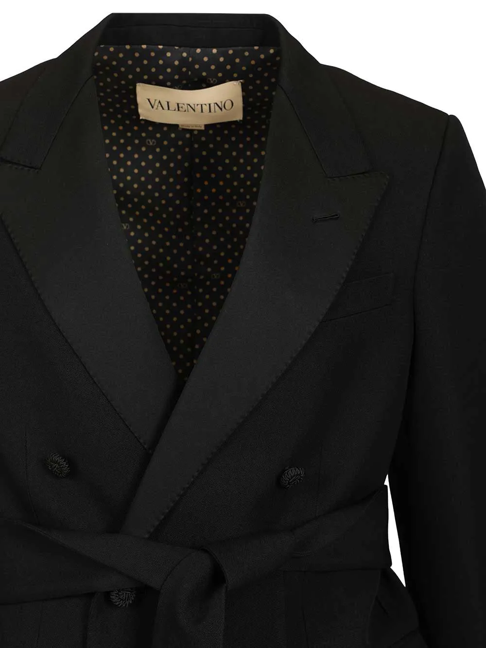 Virgin Wool Blazer With Belt Jackets Black sold by Wanan Luxury product image thumbnail 4