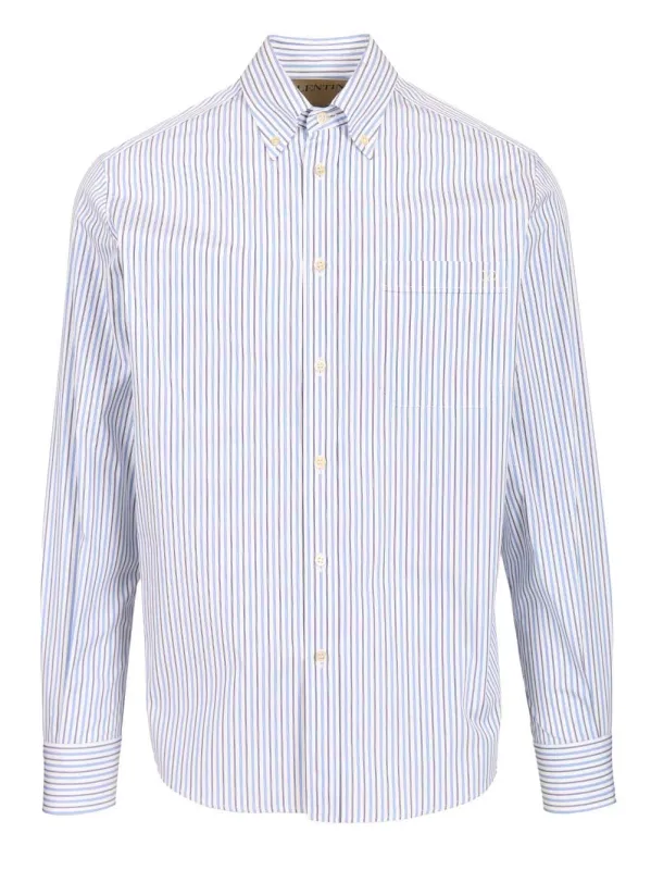 Striped Cotton Button-Down Shirt Shirts Light Blue sold by Wanan Luxury