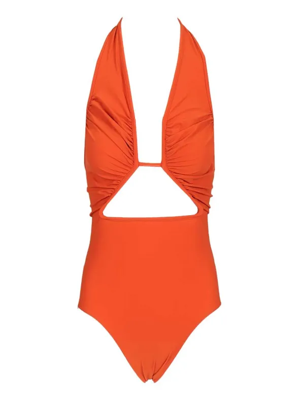 Halter Prong One-Piece Swimsuit Swimwear Orange sold by Wanan Luxury