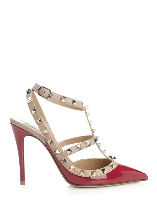 Rockstud Patent Pumps Red sold by Wanan Luxury
