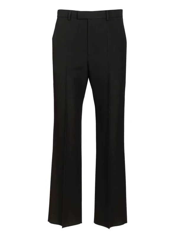 Pantalone | Formalwear | Classic Grain De Poudre Trousers Black sold by Wanan Luxury