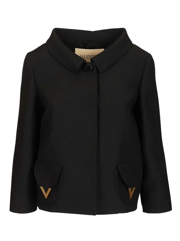 Crepe Jacket Jackets Black sold by Wanan Luxury