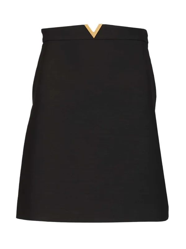 Crepe Miniskirt Skirts Black sold by Wanan Luxury