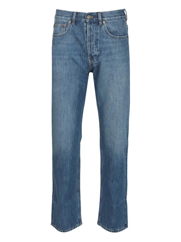 Straight Leg Jeans Blue sold by Wanan Luxury