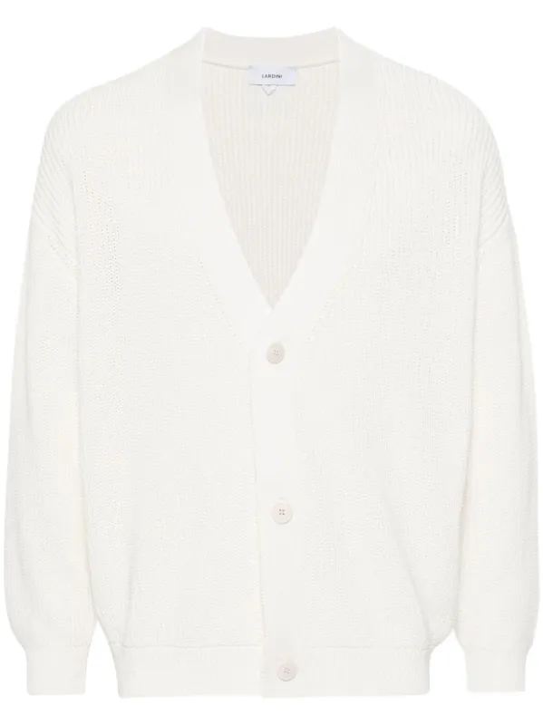 V-Neck Cotton Cardigan made by Lardini
