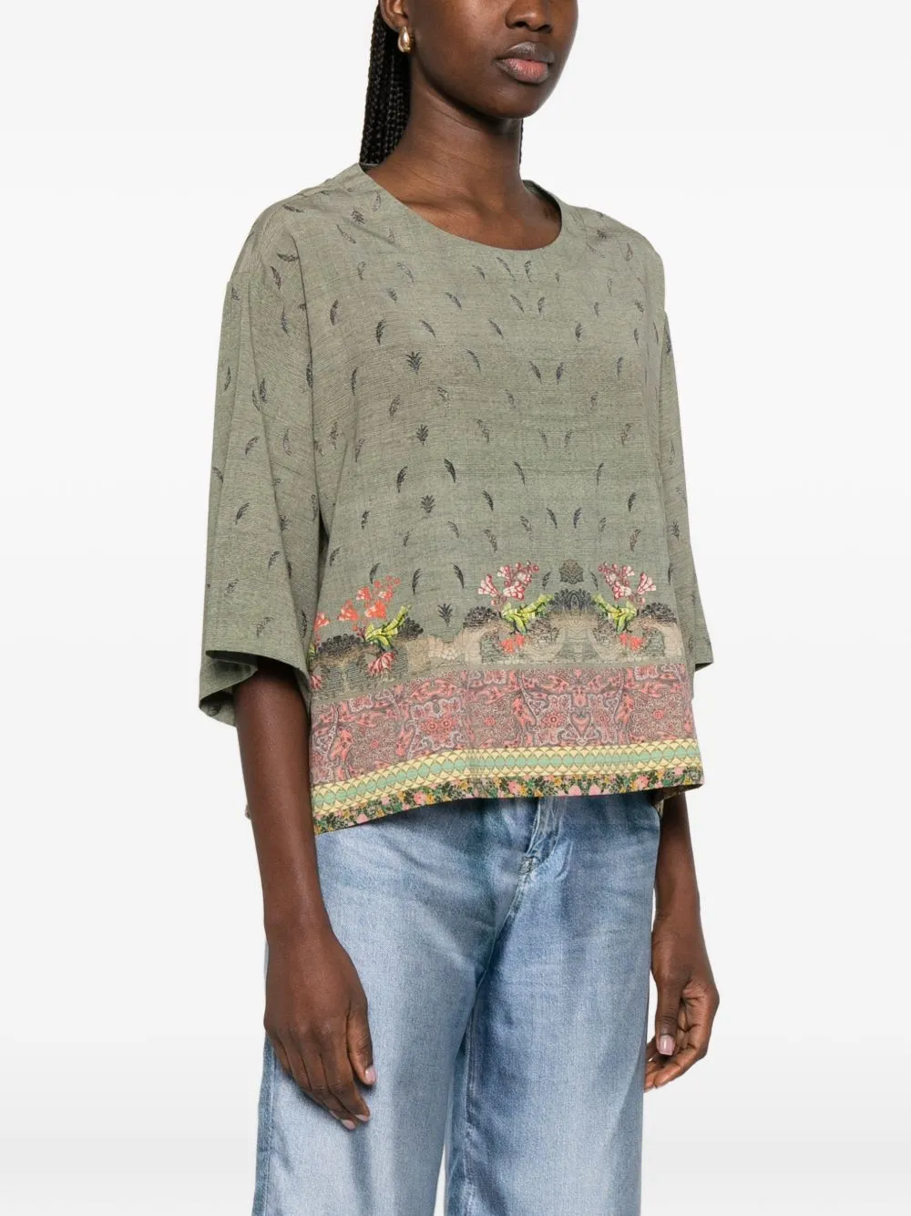 Printed Silk Blouse sold by Wanan Luxury product image thumbnail 5