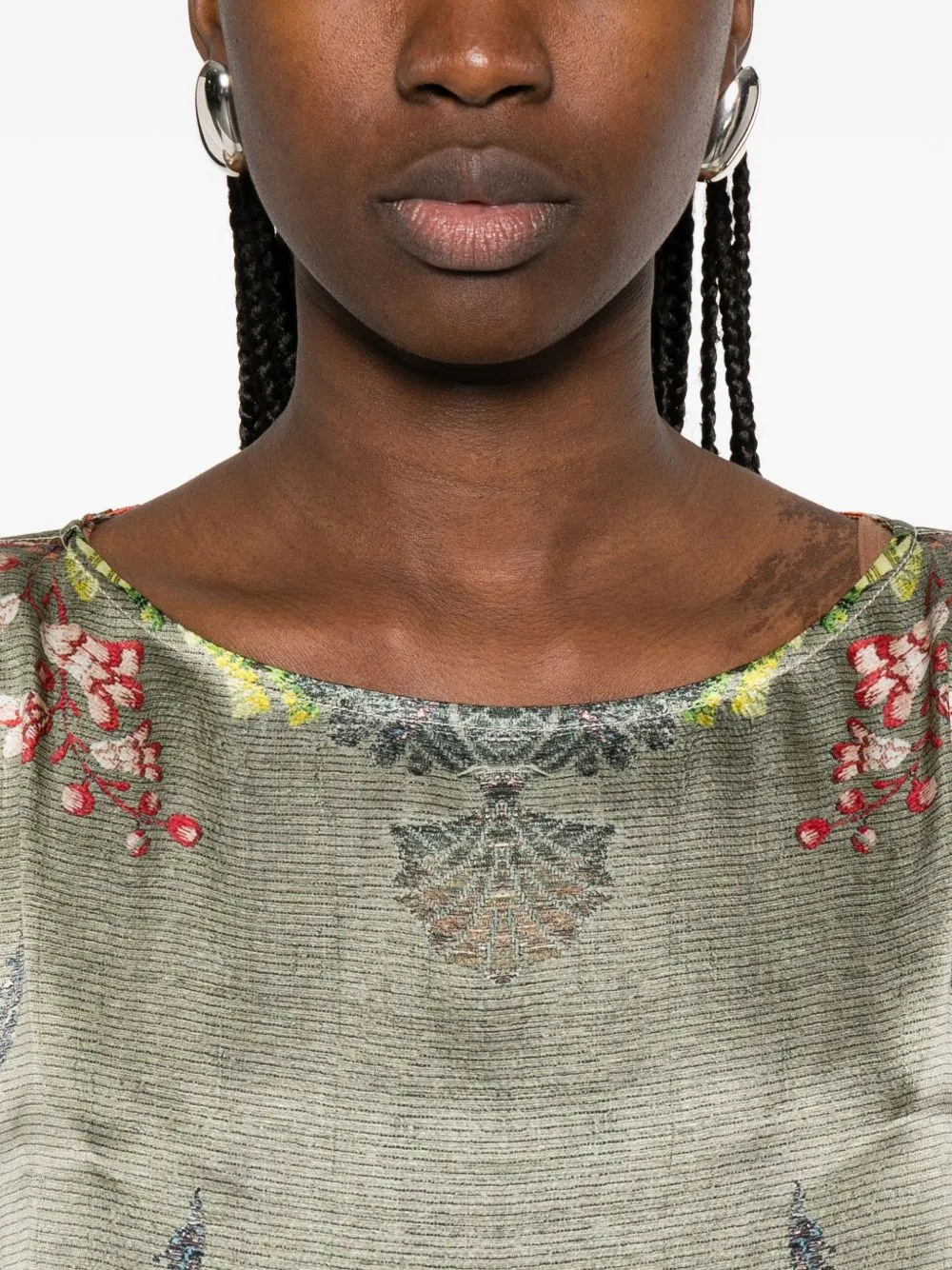 Printed Silk Dress sold by Wanan Luxury product image thumbnail 4
