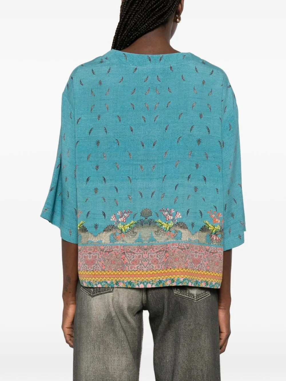 Printed Silk Blouse sold by Wanan Luxury product image thumbnail 3