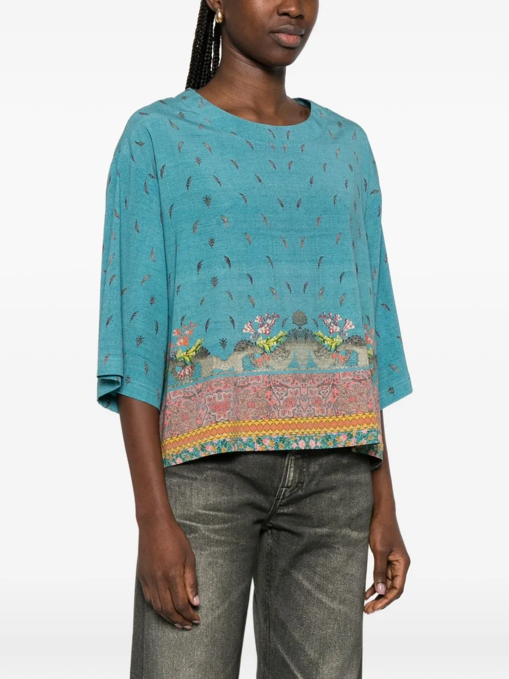 Printed Silk Blouse sold by Wanan Luxury product image thumbnail 4