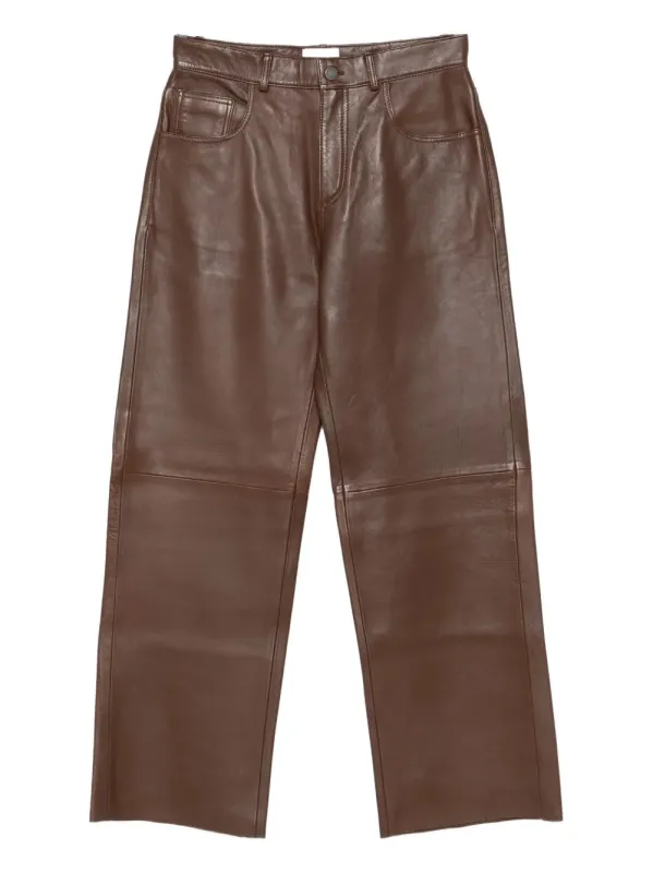 Five-Pocket Leather Pants sold by Wanan Luxury