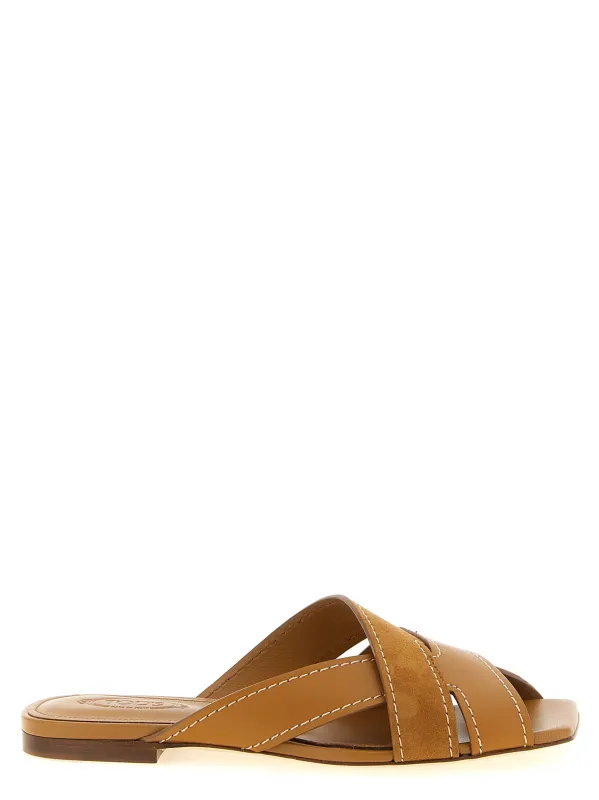 Suede Leather Sandals Beige sold by Wanan Luxury