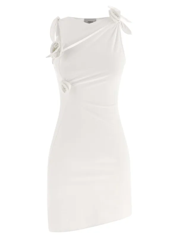Asymmetric Flower Dresses White made by Coperni Paris