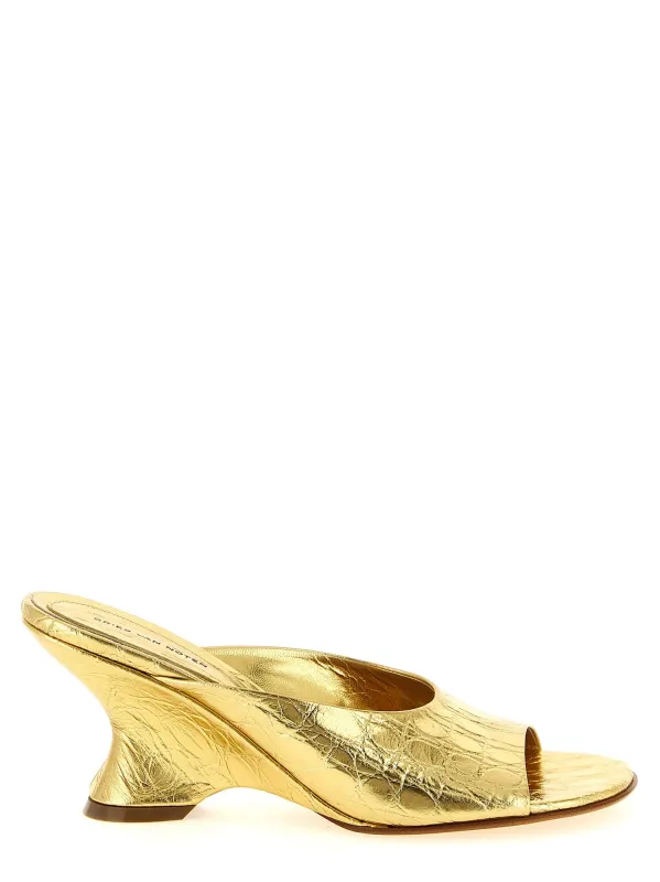 Curved Wedge Mules Wedges Gold made by Dries Van Noten