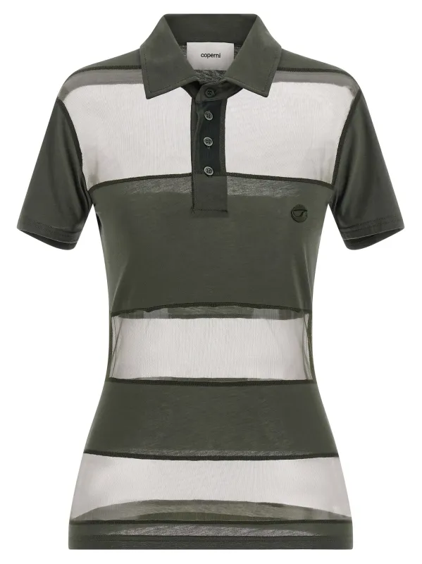 Sheer Striped Polo Green made by Coperni Paris