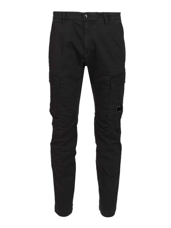 Stretch Sateen Ergonomic Cargo Pants Trousers Black sold by Wanan Luxury