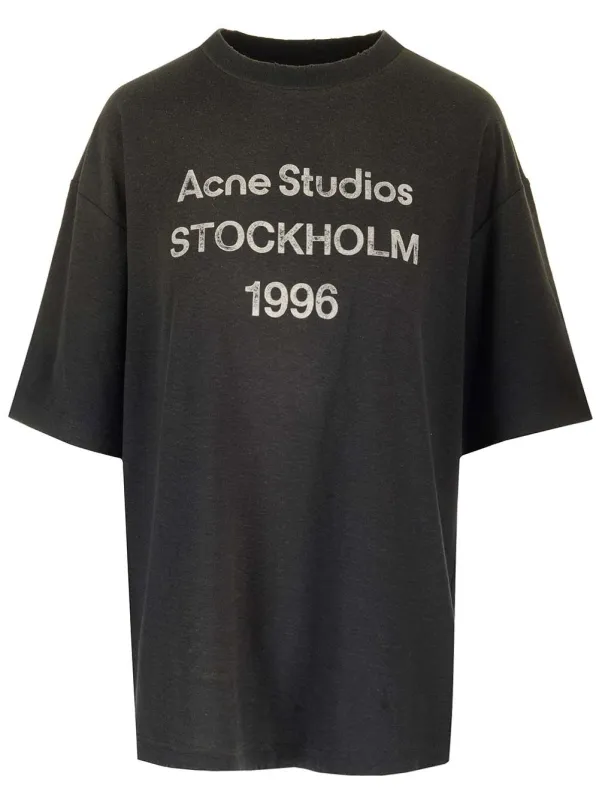 Cotton And Hemp T-Shirt Black made by Acne Studios