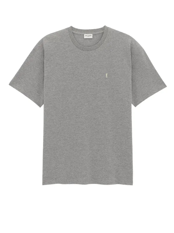 Recycled Material T-Shirt With Cassandre Embroidery made by Yves Saint Laurent