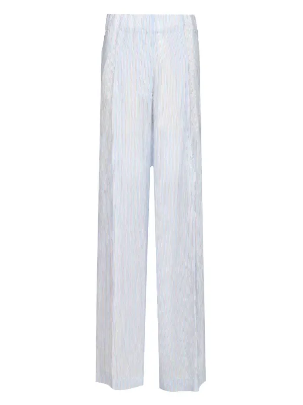 Striped Wide-Leg Trousers Light Blue sold by Wanan Luxury