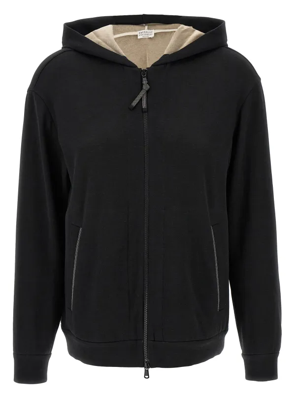 Precious Zipper Pull Sweatshirt Black sold by Wanan Luxury