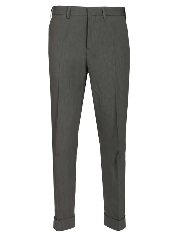 Tailored Linen Blend Trousers Grey sold by Wanan Luxury
