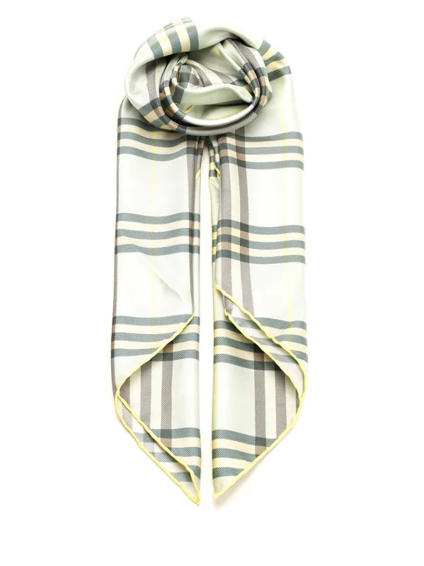 Silk Twill Scarf Scarves And Foulards Green made by Burberry