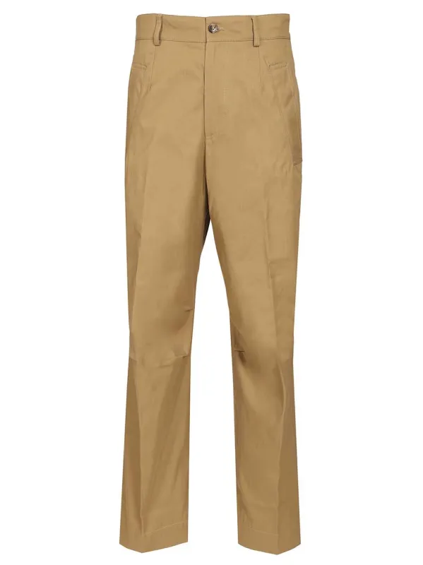 Cotton Twill Trousers Beige sold by Wanan Luxury