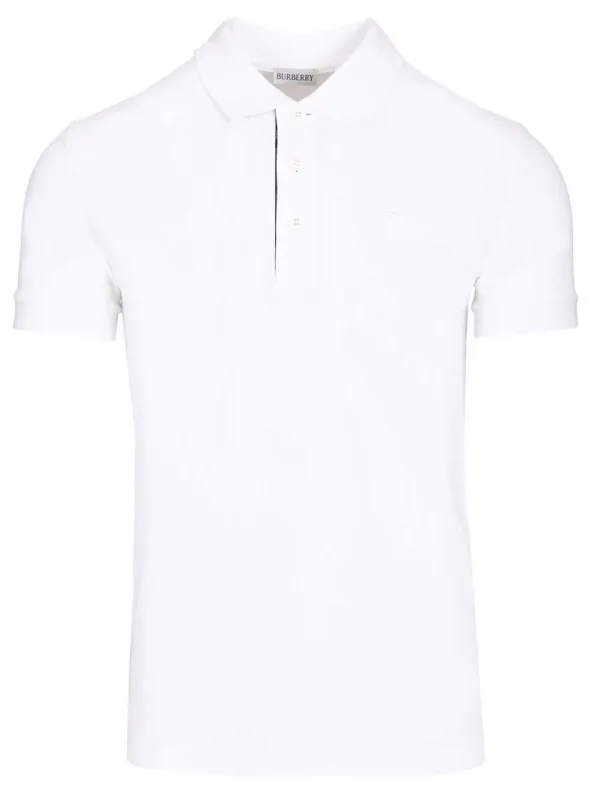 Cotton Polo Shirt T-Shirt White made by Burberry