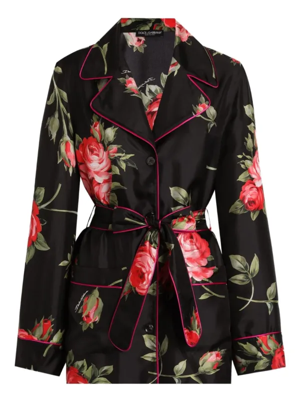 Roses Bouquet Print Silk Shirt sold by Wanan Luxury