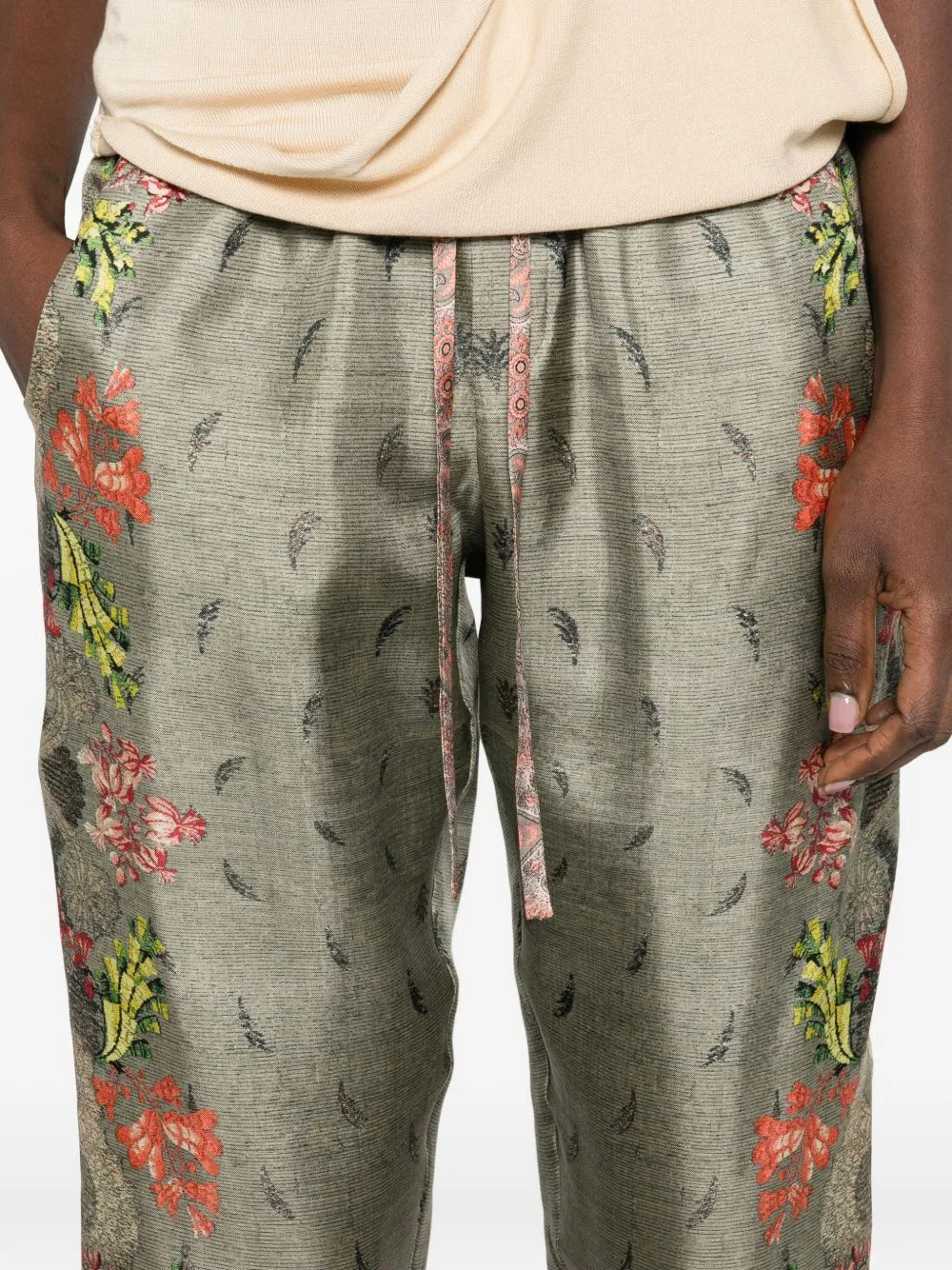 Printed Silk Trousers sold by Wanan Luxury product image thumbnail 4