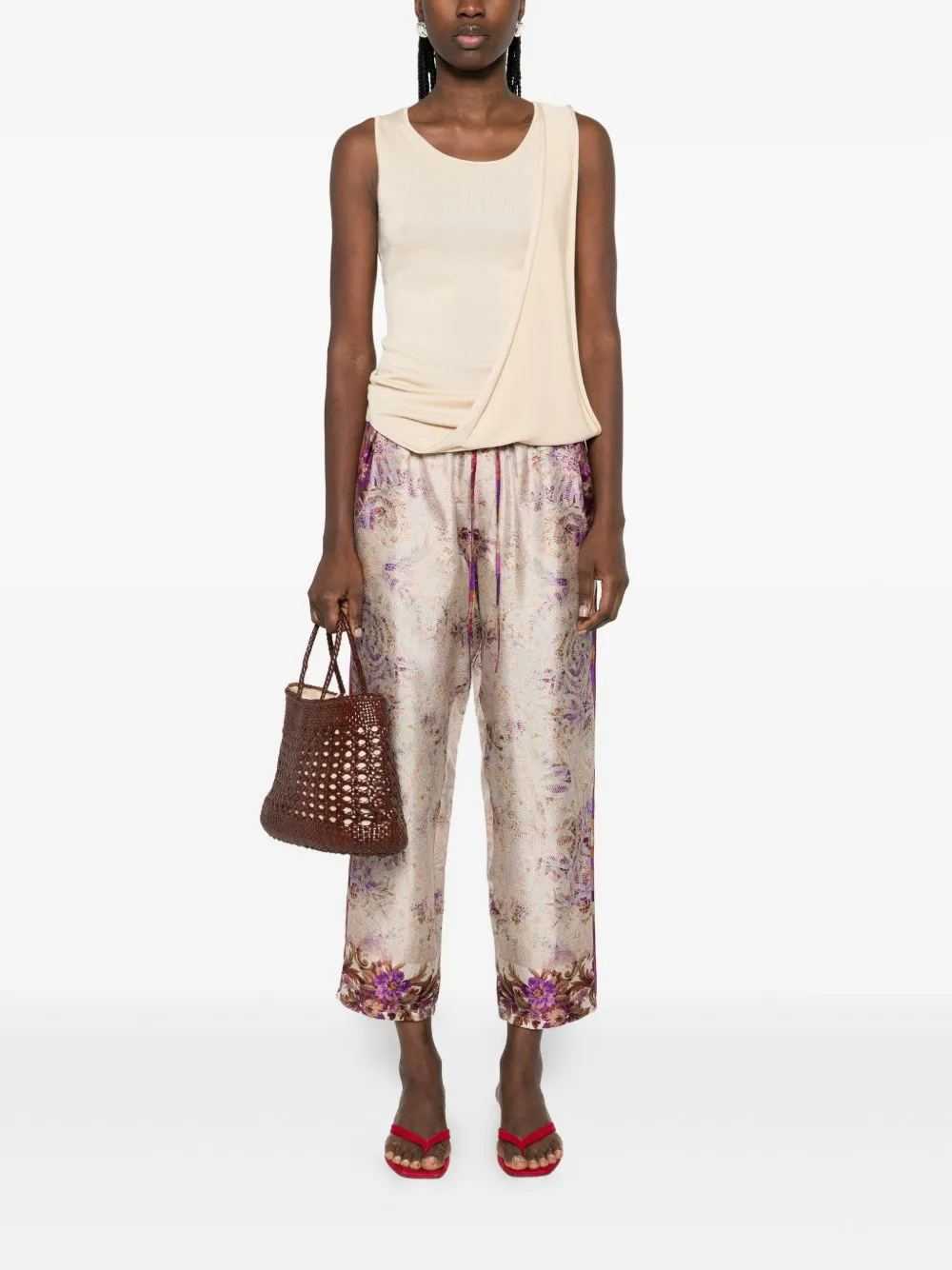 Printed Silk Trousers sold by Wanan Luxury product image thumbnail 4