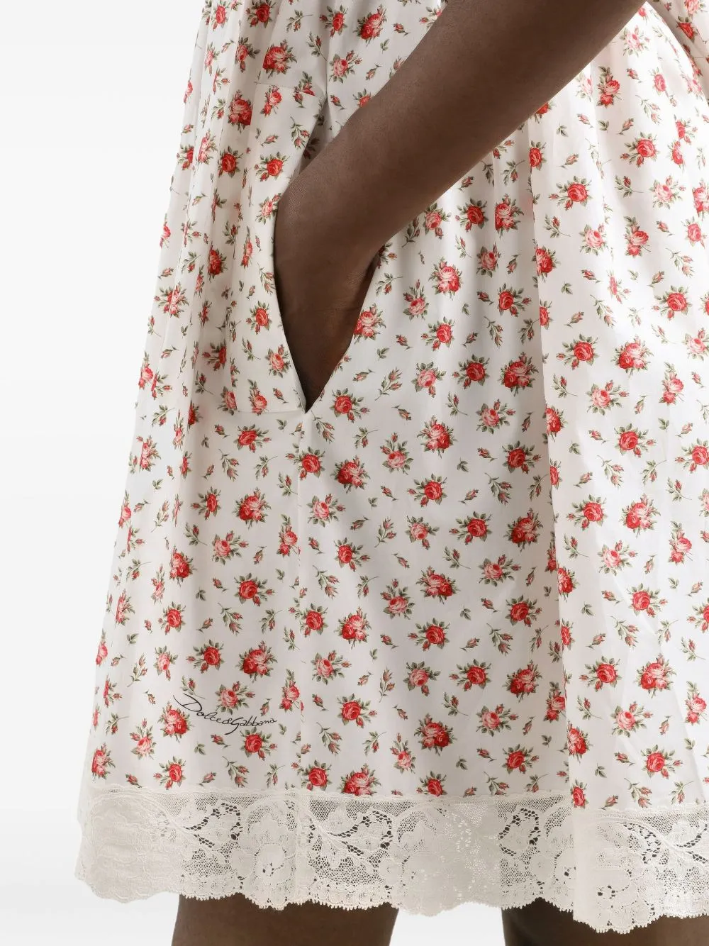 Roses Print Short Dress sold by Wanan Luxury product image thumbnail 3