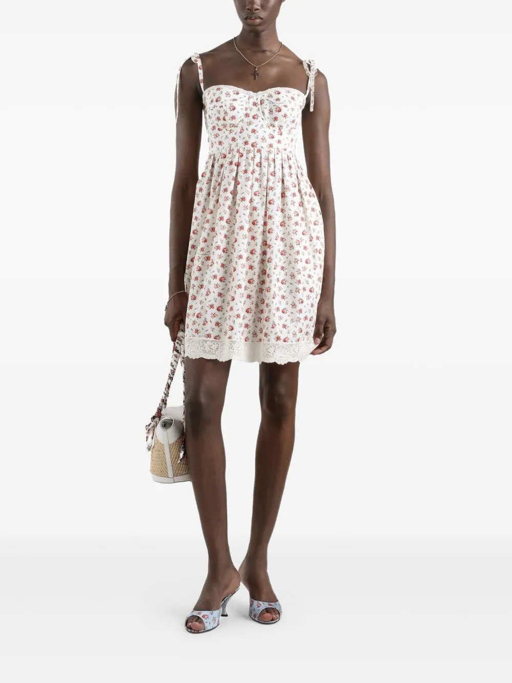 Roses Print Short Dress sold by Wanan Luxury product image thumbnail 4