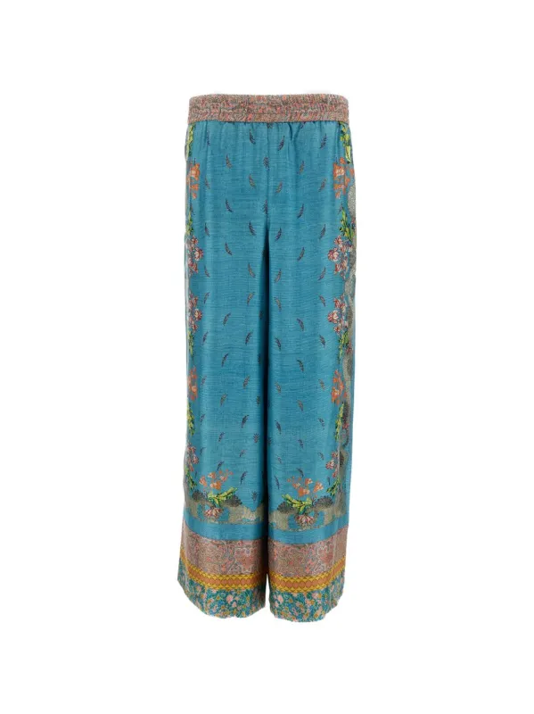 Printed Silk Trousers made by Wanan Luxury