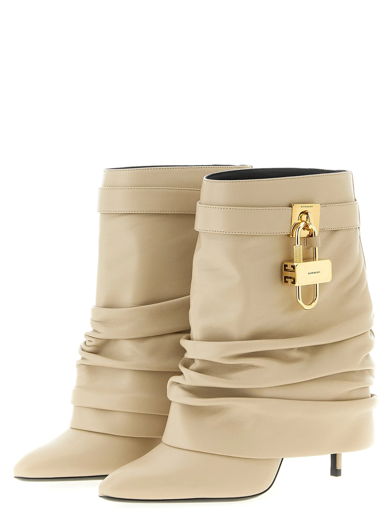 Shark Lock Stiletto Boots And Ankle Boots Beige sold by Wanan Luxury product image thumbnail 2