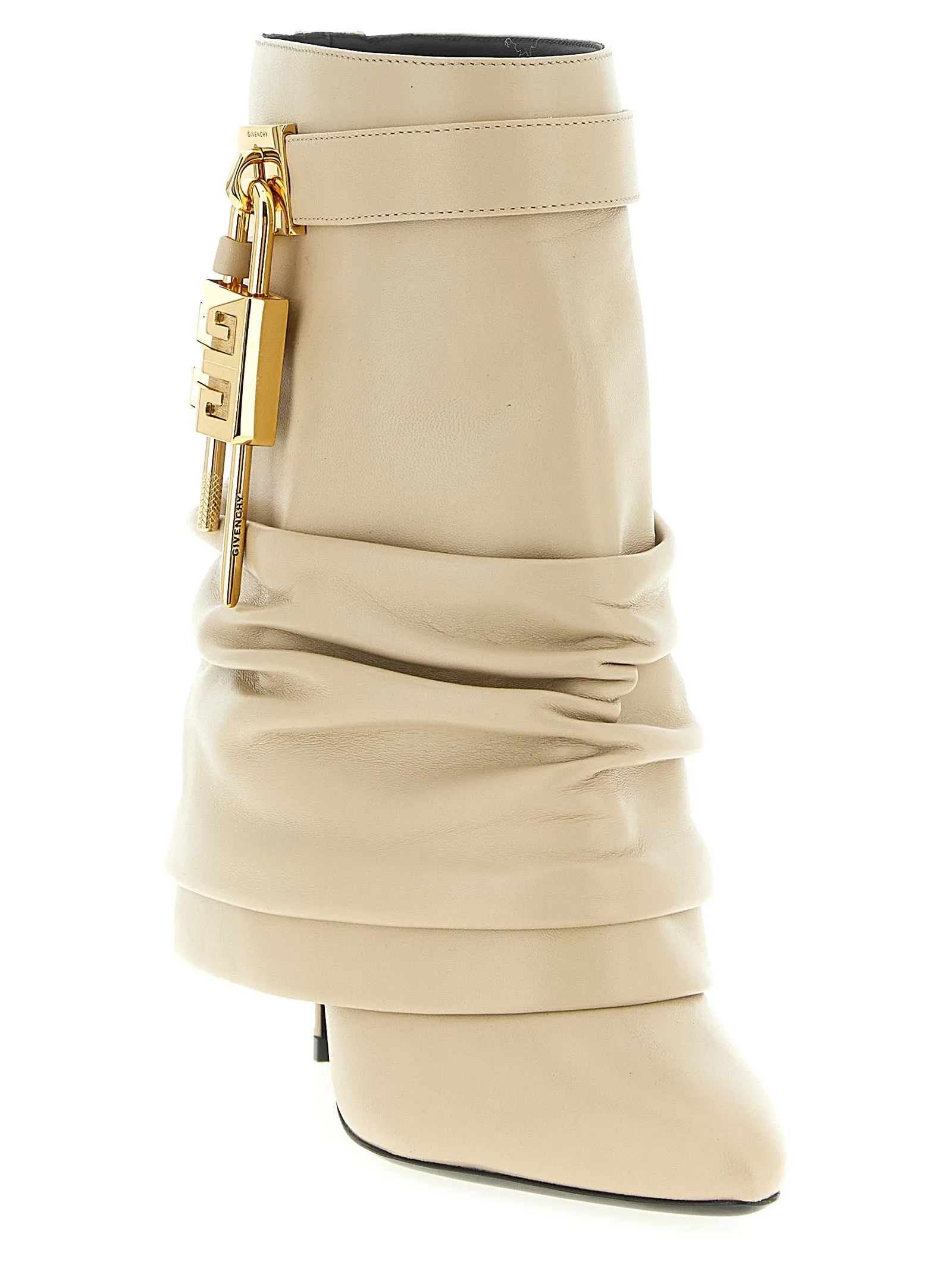 Shark Lock Stiletto Boots And Ankle Boots Beige sold by Wanan Luxury product image thumbnail 3