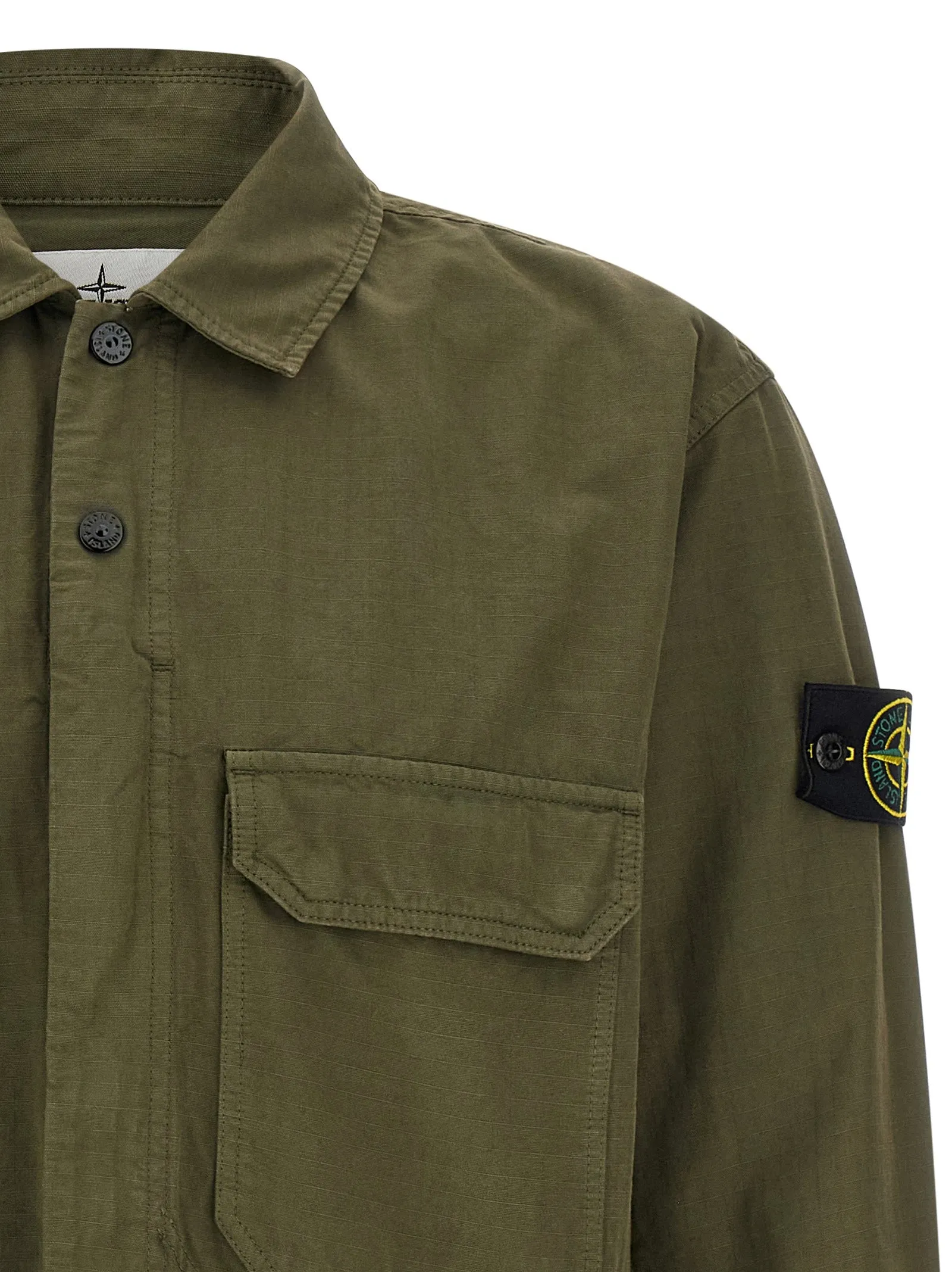 Raw Cotton Overshirt Shirt And Blouse Green sold by Wanan Luxury product image thumbnail 3