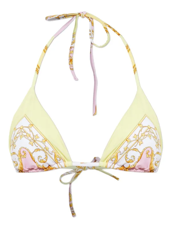 Barocco Print Bikini Top sold by Wanan Luxury