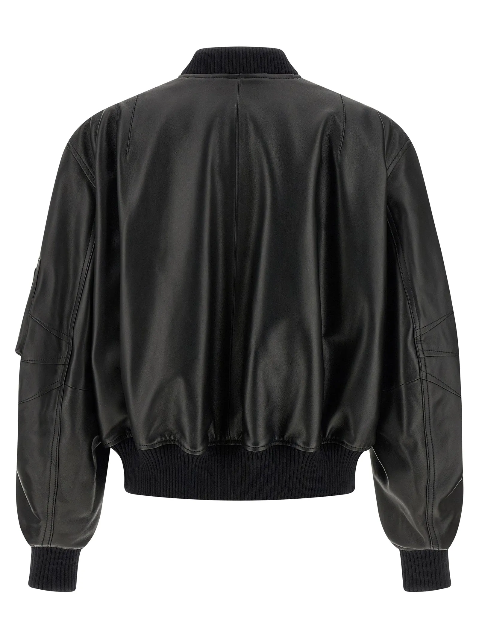 Leather Bomber Jacket Puffer Jackets Black sold by Wanan Luxury product image thumbnail 2