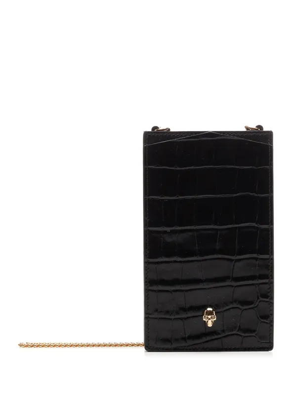 Cross-Body Phone Case Small Leather Goods Black made by Alexander McQueen