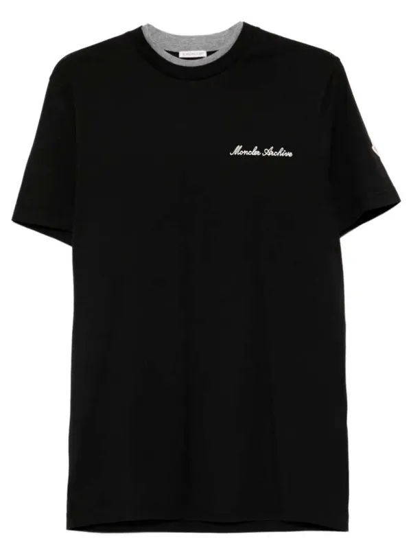 Embroidered Logo And Double Crew Neckline Cotton T-Shirt sold by Wanan Luxury