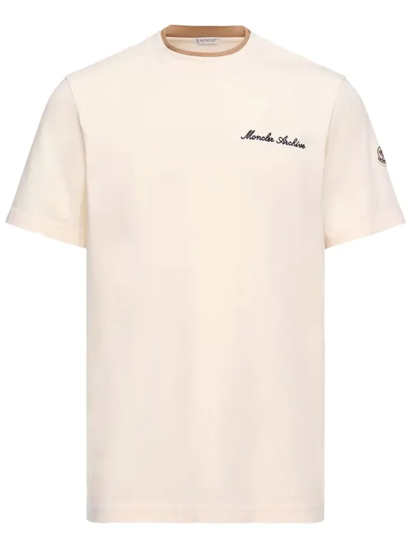 Embroidered Logo And Double Crew Neckline Cotton T-Shirt sold by Wanan Luxury