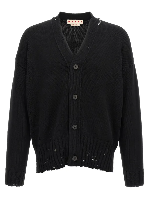 Logo Embroidery Cardigan Sweaters And Cardigans Black sold by Wanan Luxury