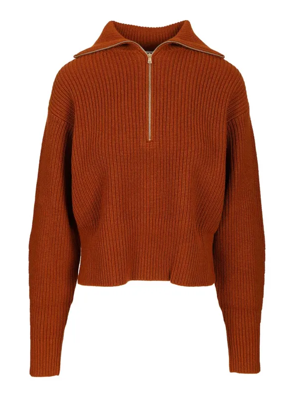 Zip-Up Sweater Knitwear Brown sold by Wanan Luxury