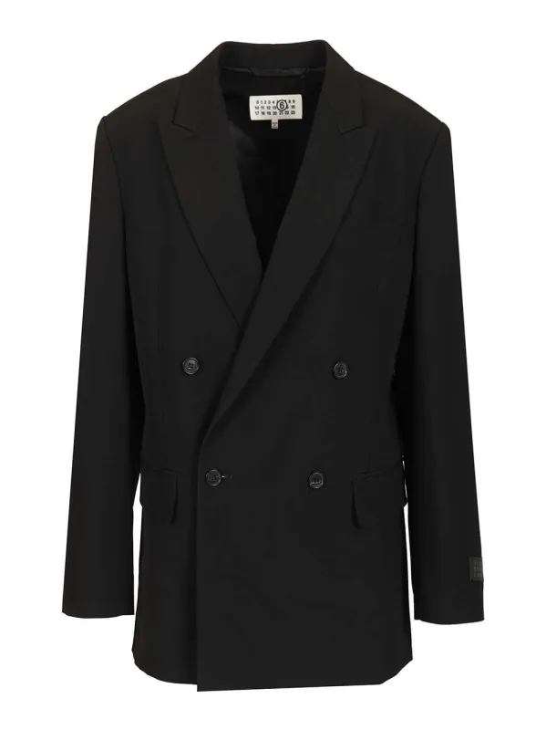 Double-Breasted Blazer Jackets Black sold by Wanan Luxury