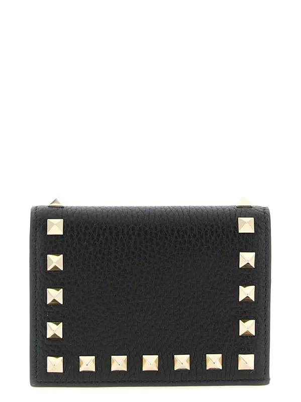 Rockstud Wallets And Card Holders Black sold by Wanan Luxury