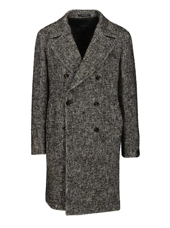 Double-Breasted Coat Coats Grey sold by Wanan Luxury